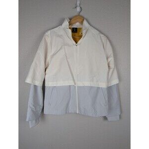 Nike Shield Golf Jacket Women Sz M White Gray Vents Boxy Sporty Athleuisure 154